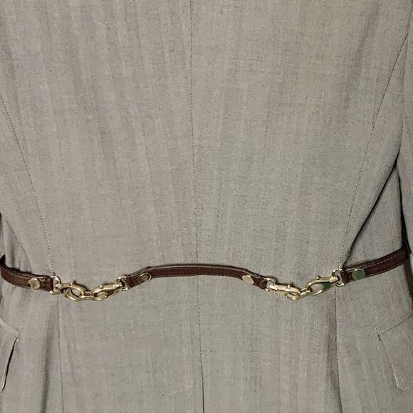 Gucci Blazer SZ 40 w/ Leather Gold Hardware Back Link - Picture 4 of 6